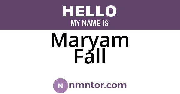 Maryam Fall