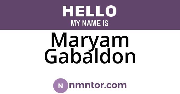 Maryam Gabaldon