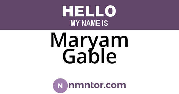 Maryam Gable