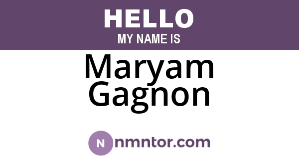 Maryam Gagnon