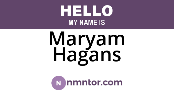 Maryam Hagans