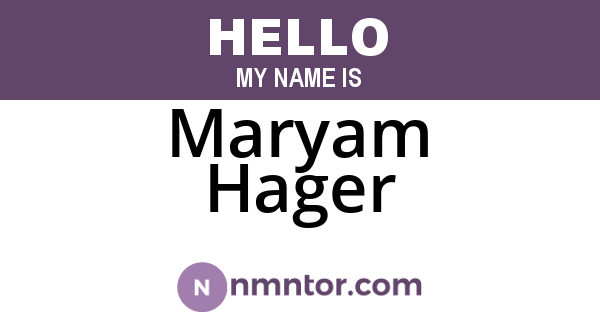 Maryam Hager