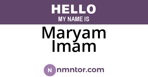 Maryam Imam