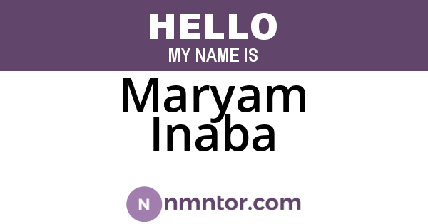 Maryam Inaba