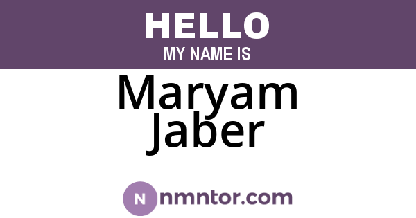 Maryam Jaber