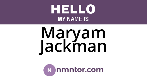 Maryam Jackman