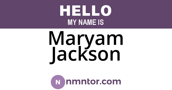 Maryam Jackson