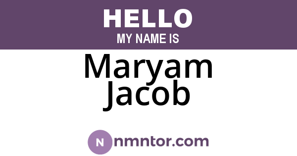 Maryam Jacob
