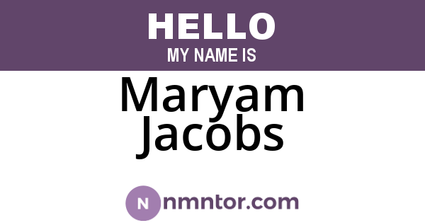 Maryam Jacobs