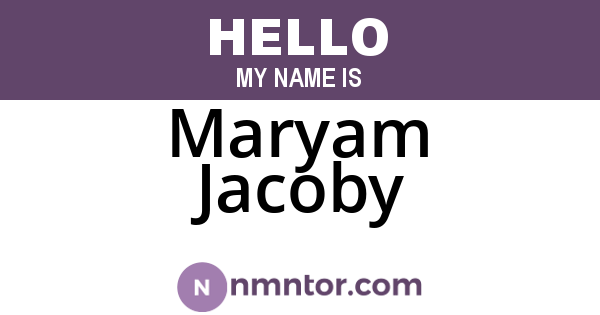 Maryam Jacoby