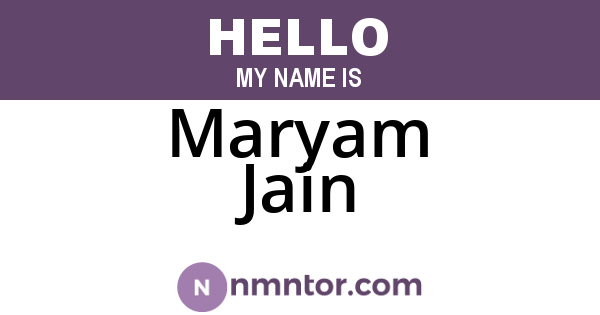 Maryam Jain