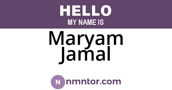 Maryam Jamal