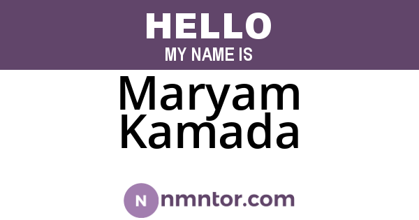 Maryam Kamada