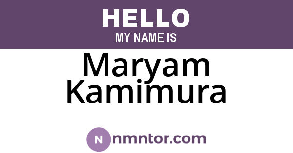 Maryam Kamimura