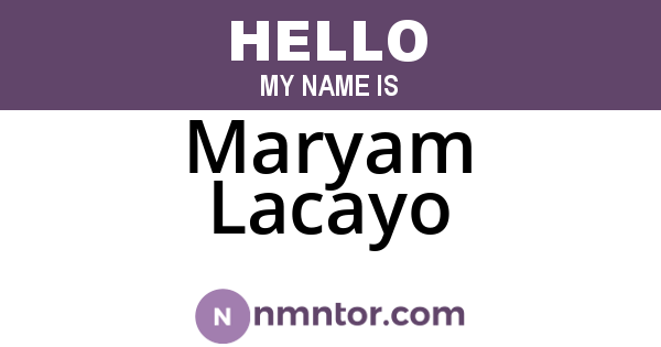 Maryam Lacayo