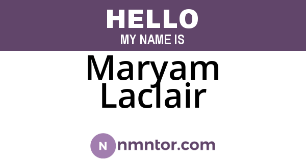 Maryam Laclair