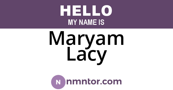 Maryam Lacy