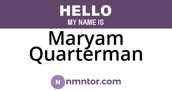 Maryam Quarterman