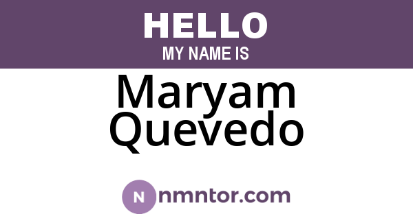 Maryam Quevedo