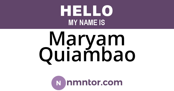 Maryam Quiambao