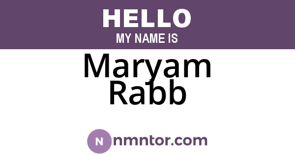 Maryam Rabb