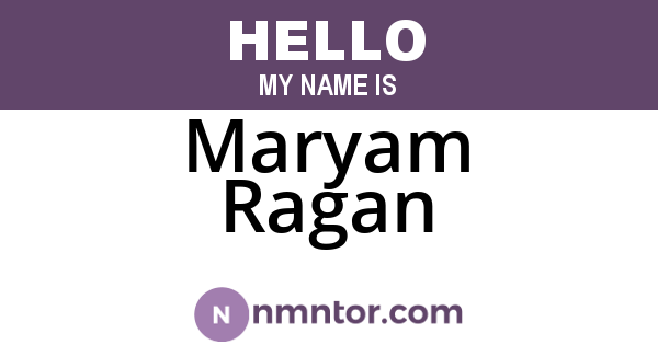 Maryam Ragan
