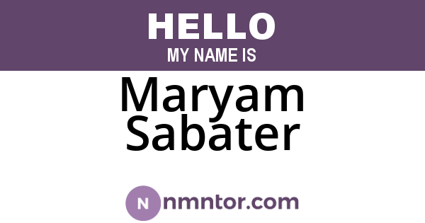 Maryam Sabater