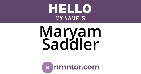 Maryam Saddler