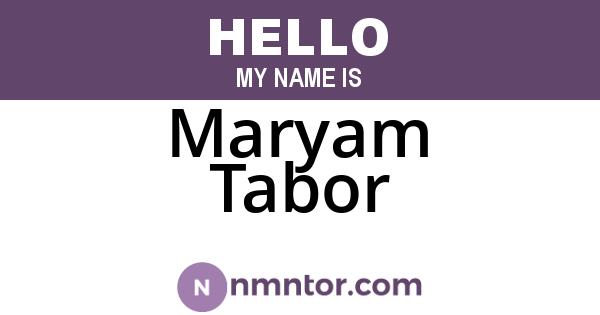 Maryam Tabor