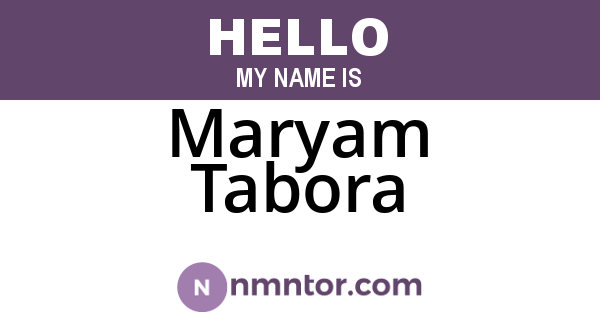 Maryam Tabora
