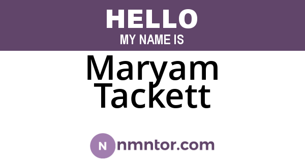 Maryam Tackett