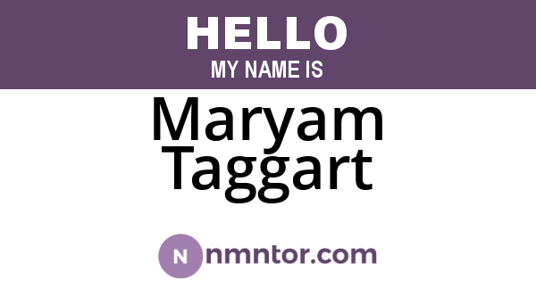 Maryam Taggart
