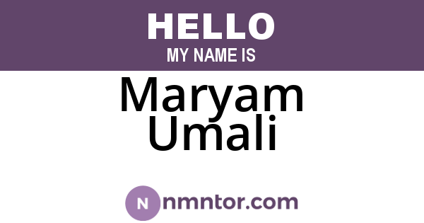 Maryam Umali