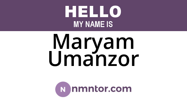 Maryam Umanzor