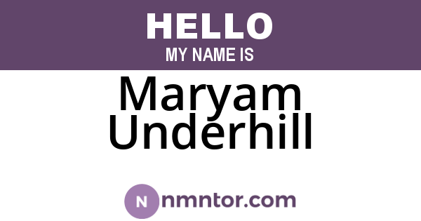Maryam Underhill