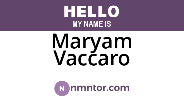 Maryam Vaccaro