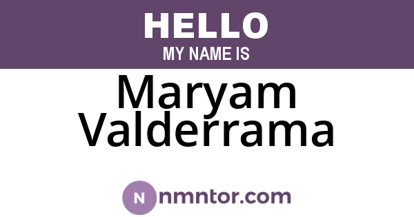 Maryam Valderrama