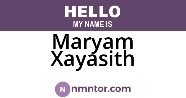 Maryam Xayasith
