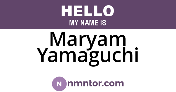 Maryam Yamaguchi