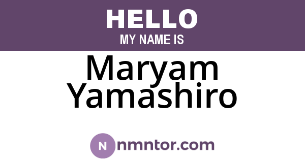 Maryam Yamashiro