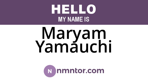 Maryam Yamauchi