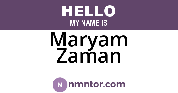 Maryam Zaman