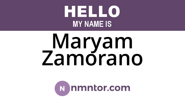 Maryam Zamorano