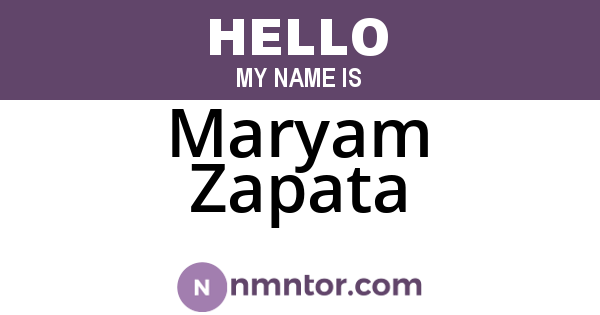 Maryam Zapata