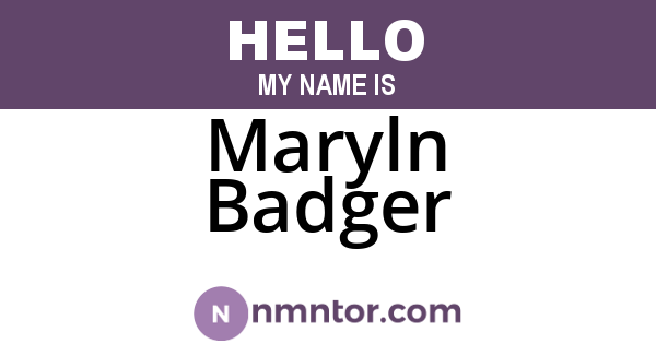 Maryln Badger