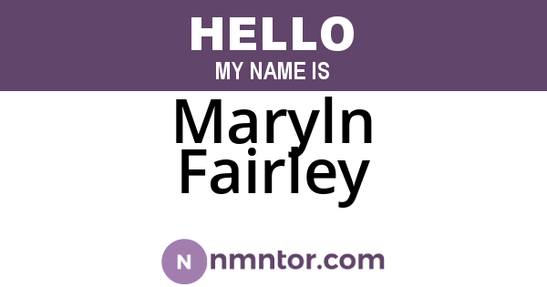 Maryln Fairley