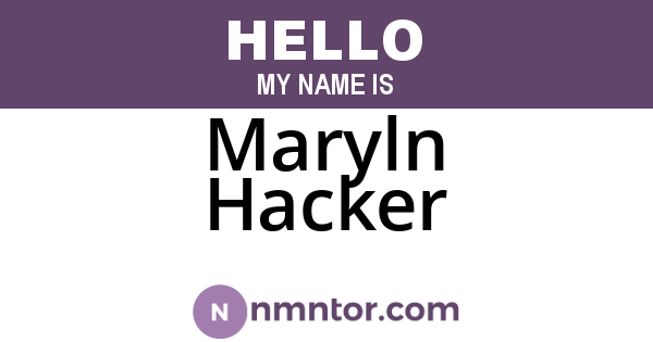 Maryln Hacker