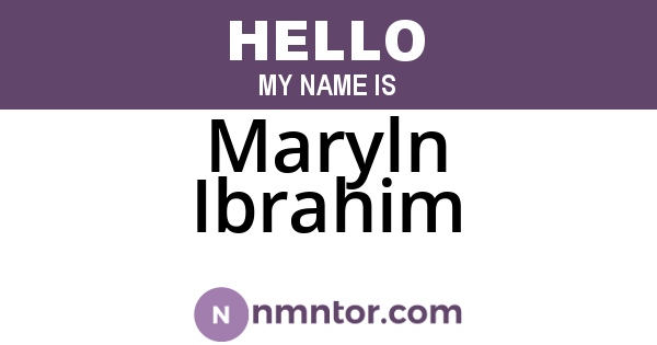 Maryln Ibrahim