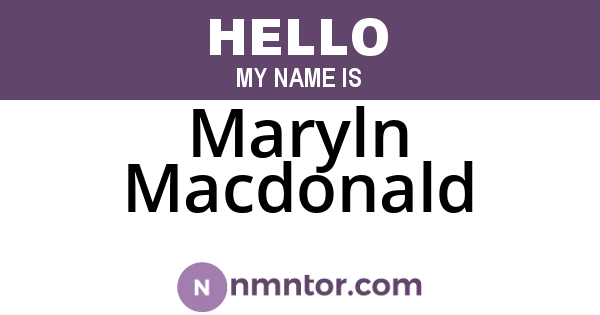Maryln Macdonald