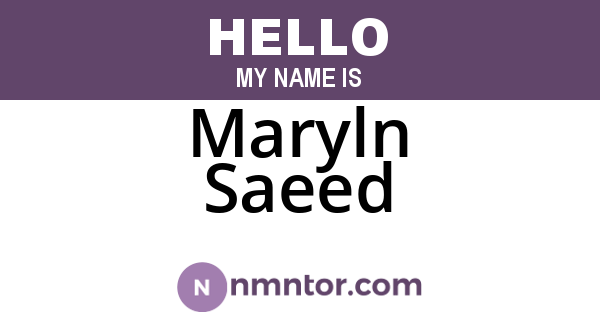 Maryln Saeed